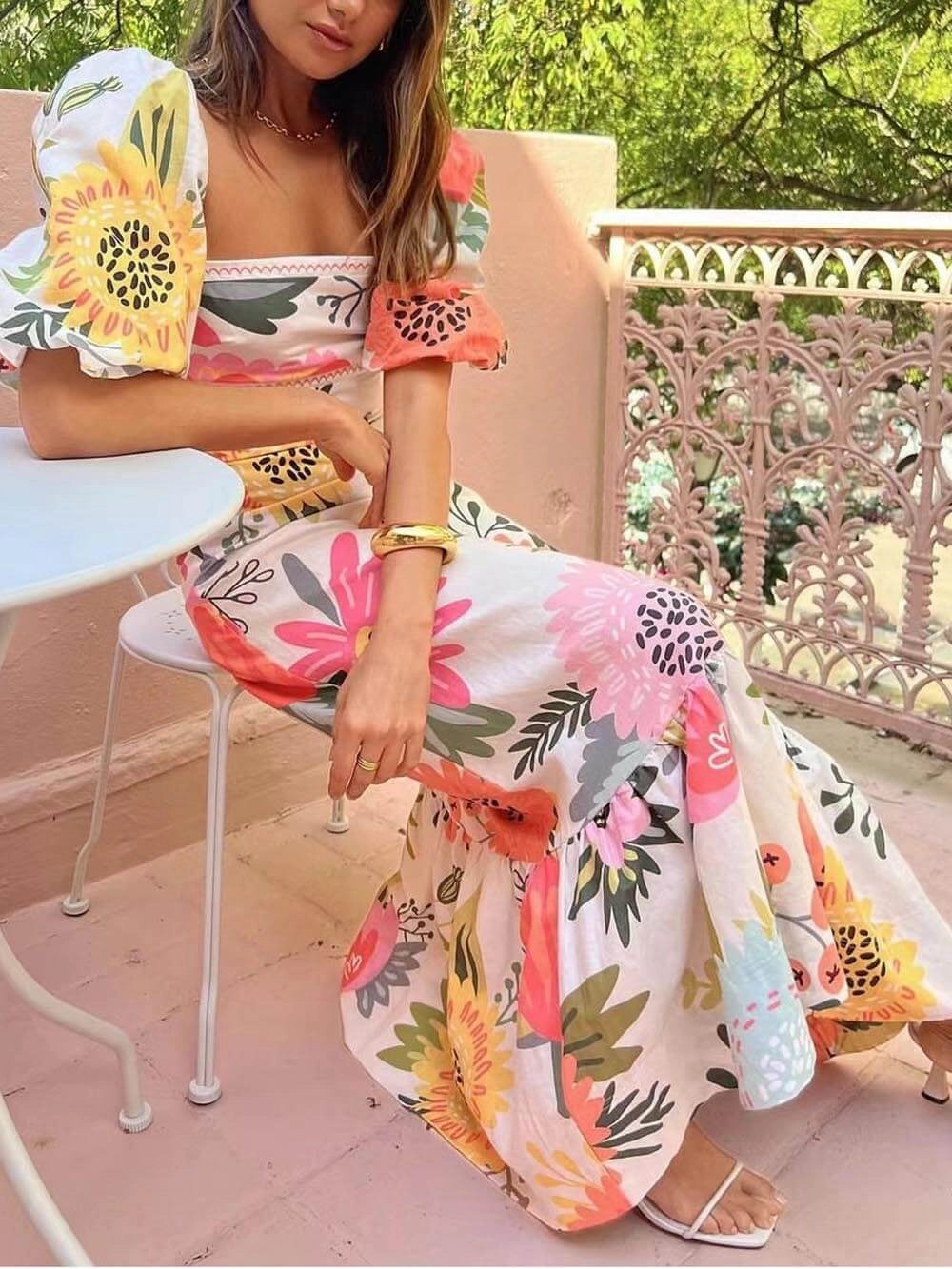Isadora Garden Print Maxikleid