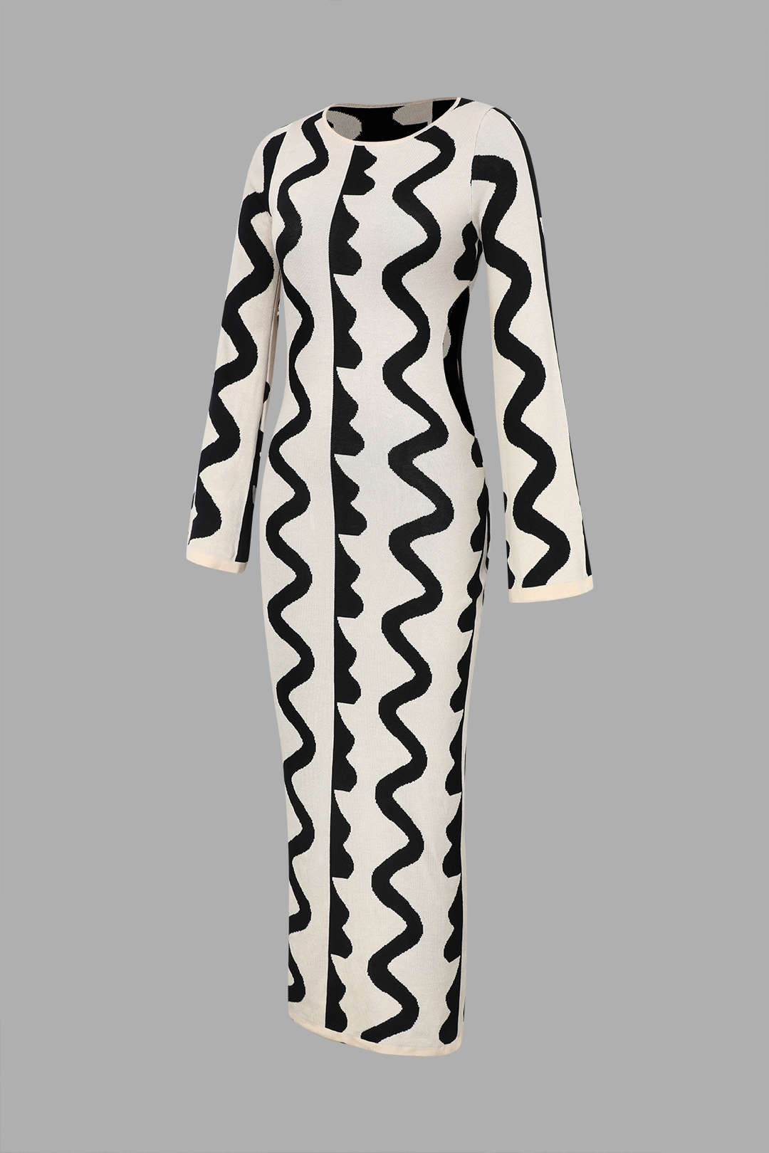 Jana Schwarz/Weiß - Maxi Kleid