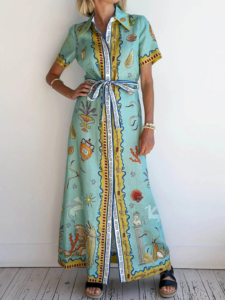 Sienna Palm Print Maxikleid
