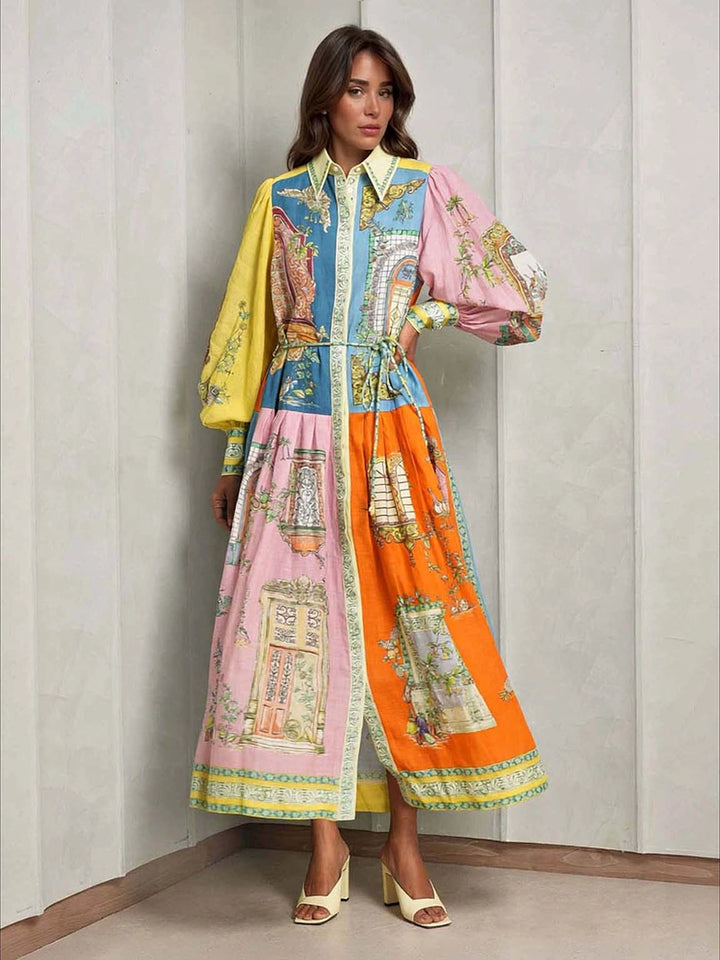 Lucia Sunset Print Maxikleid