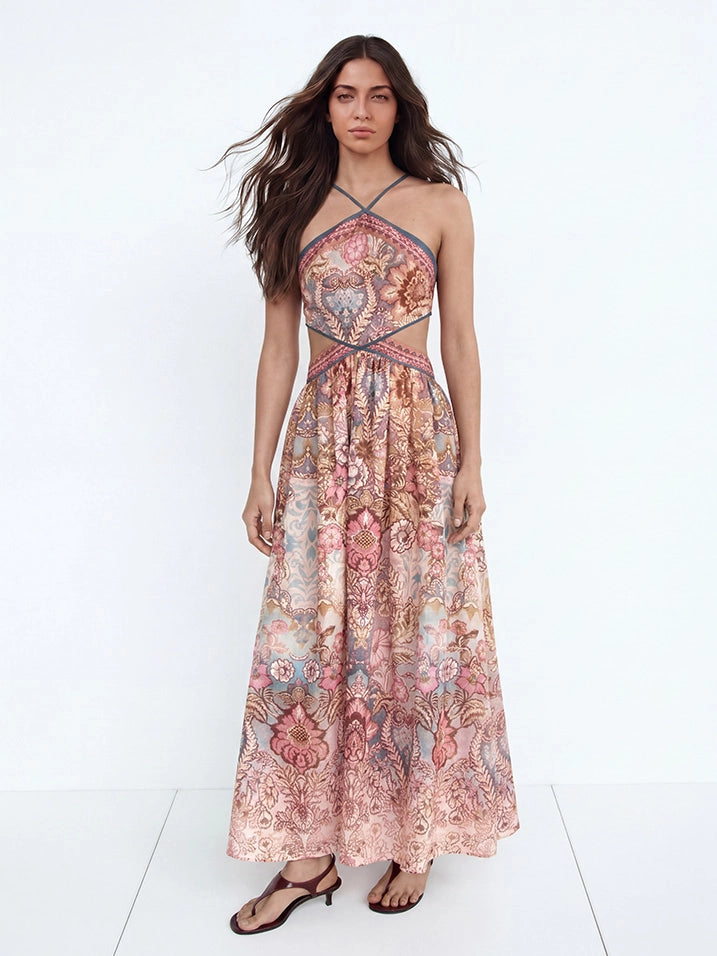 Catalina Tropical Print Maxikleid