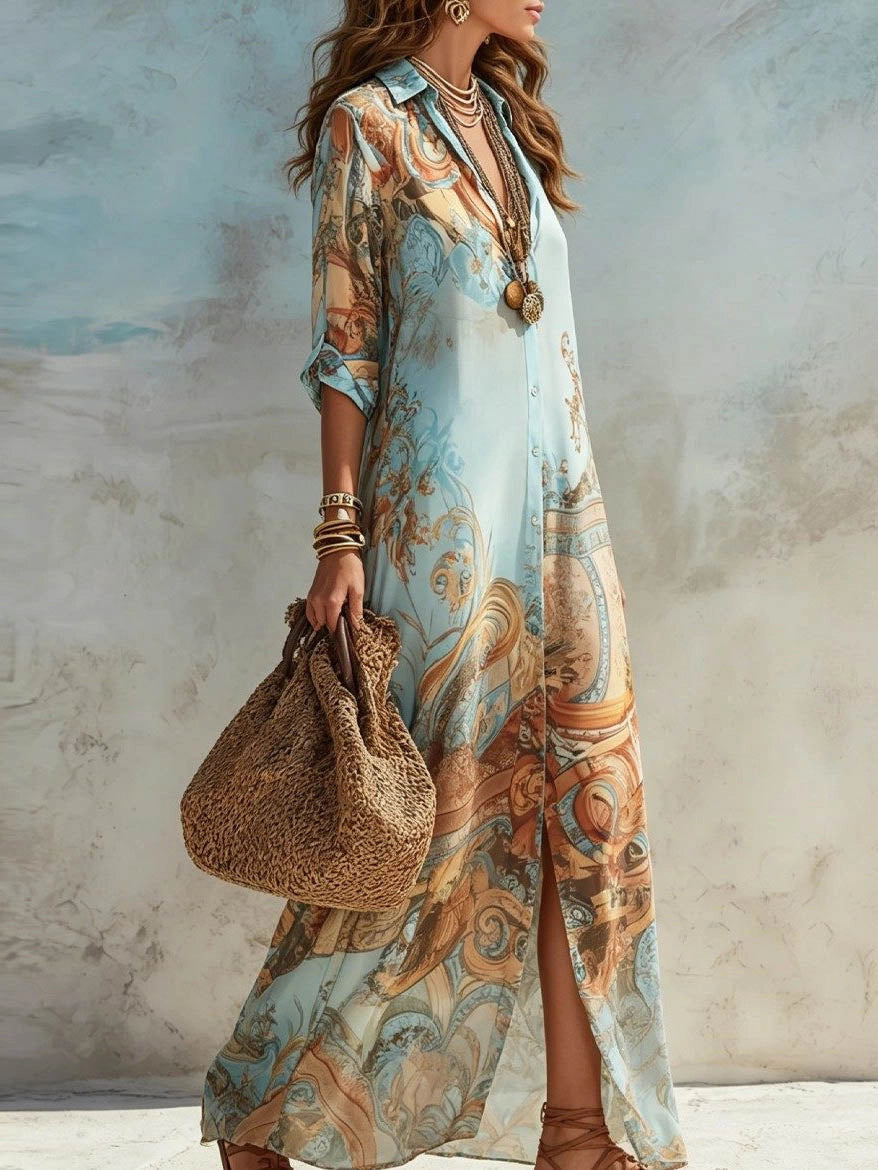 Solana Tropical Print Maxikleid