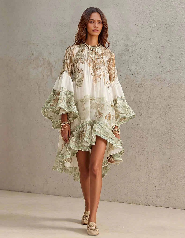 Violetta Botanic Print Maxikleid