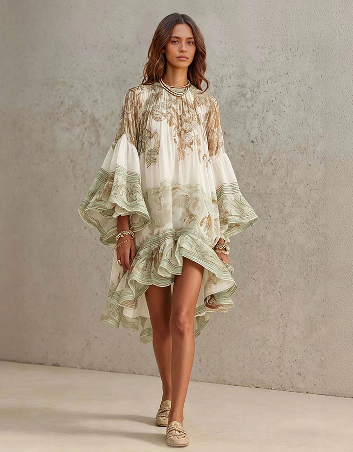 Violetta Botanic Print Maxikleid
