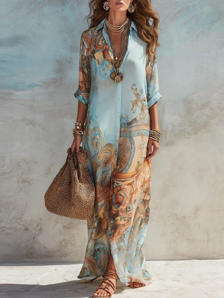 Solana Tropical Print Maxikleid