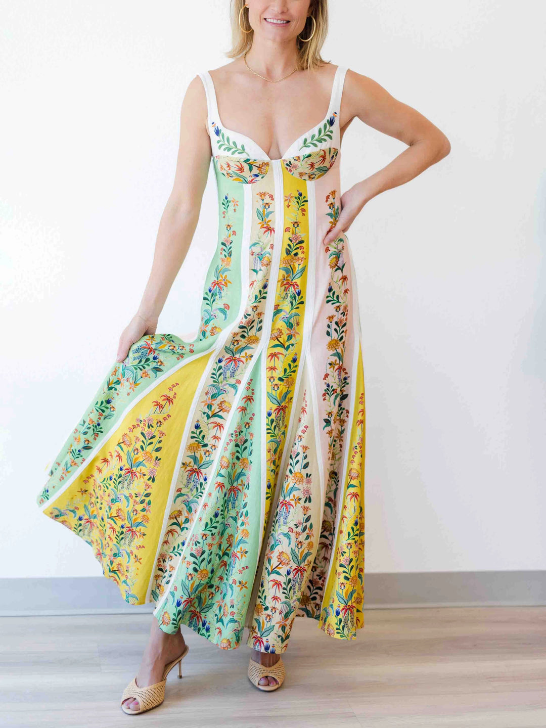 Rosalia Lemon Floral Maxikleid