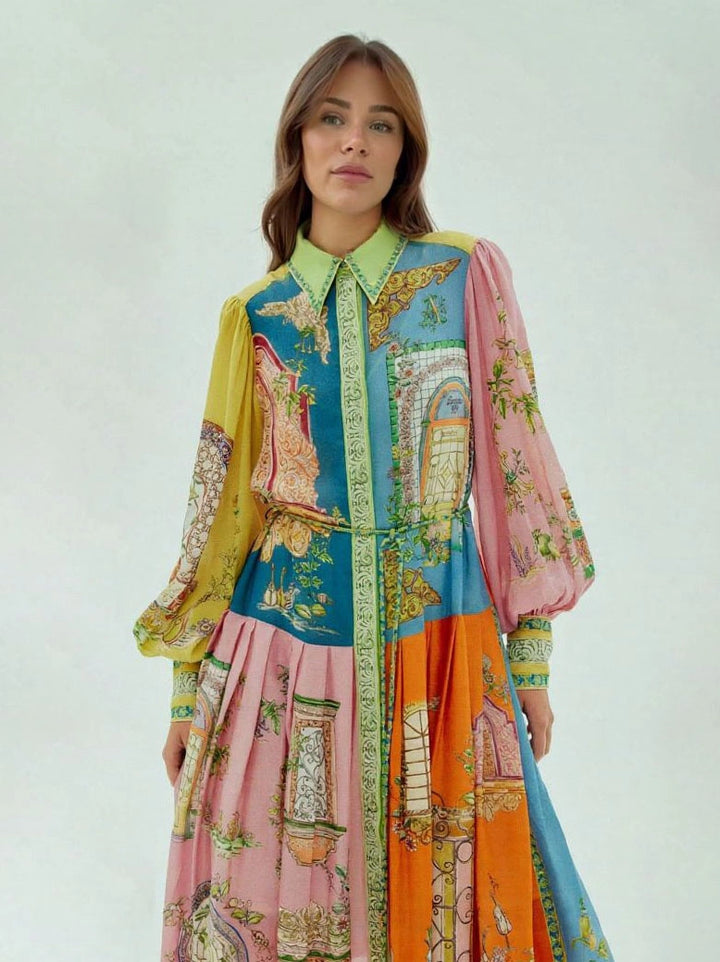 Lucia Sunset Print Maxikleid