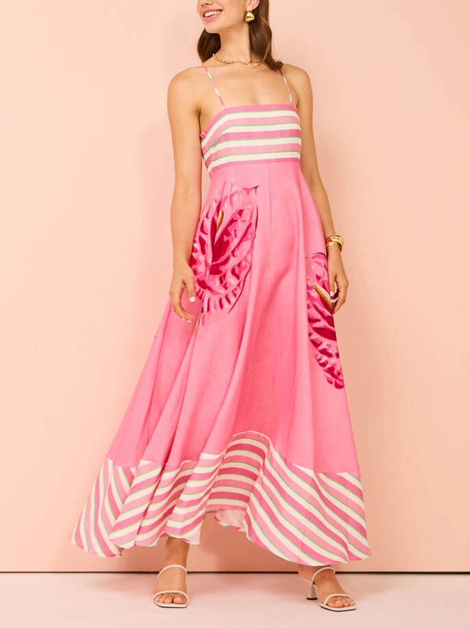 Valentina Palm Print Maxikleid