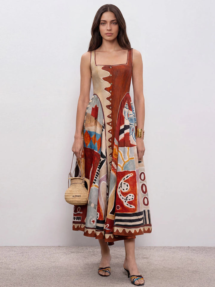 Solea Leinen Maxikleid
