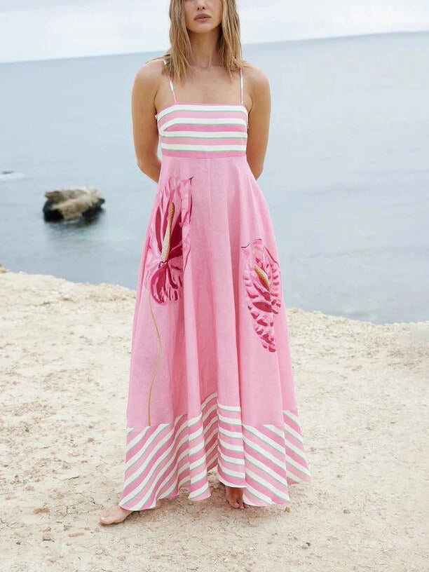 Valentina Palm Print Maxikleid