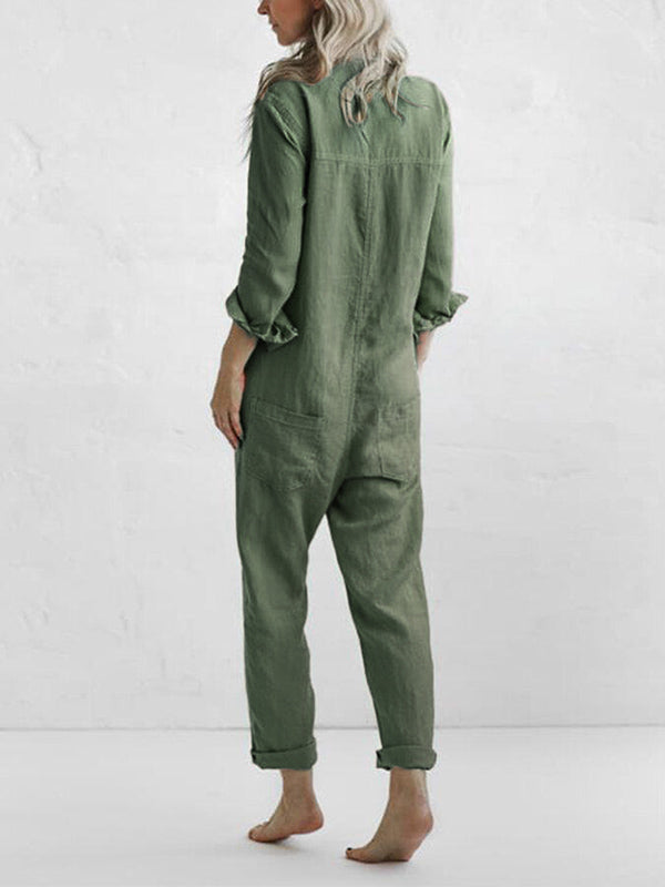 Jade Leinen-/Bambus-Jumpsuit