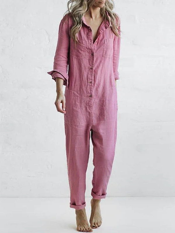 Jade Leinen-/Bambus-Jumpsuit