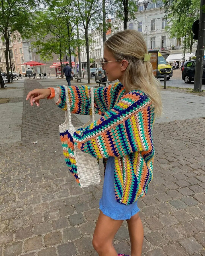 Billie – Gehäkelte Boho-Strickjacke