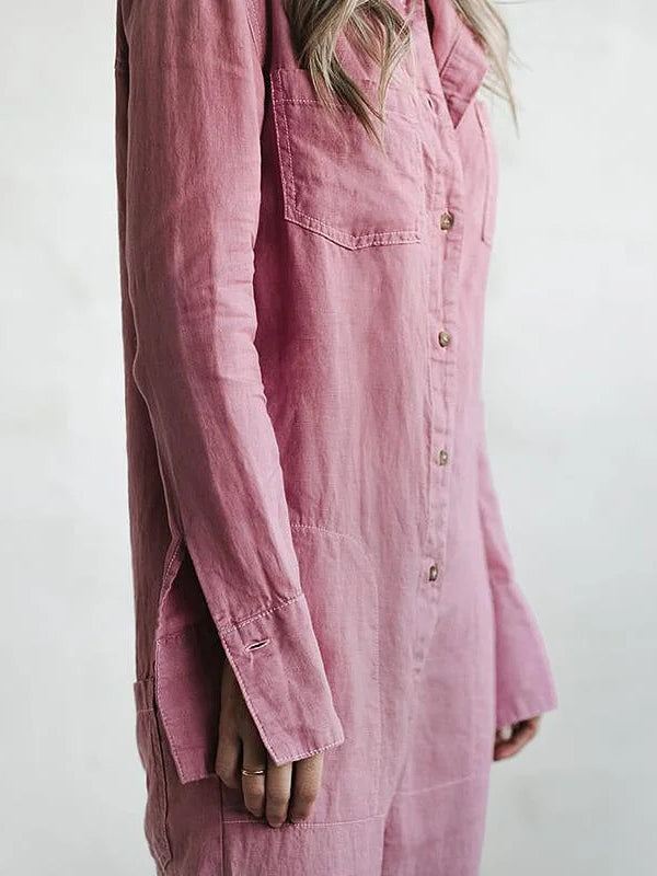 Jade Leinen-/Bambus-Jumpsuit