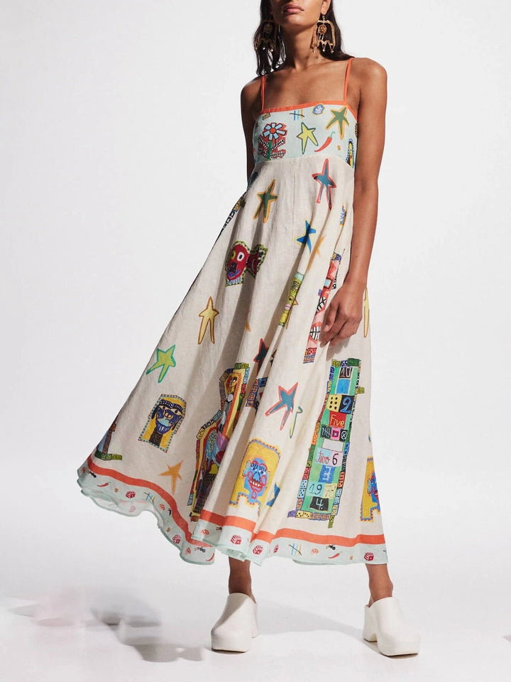 Amora Floral Print Maxikleid
