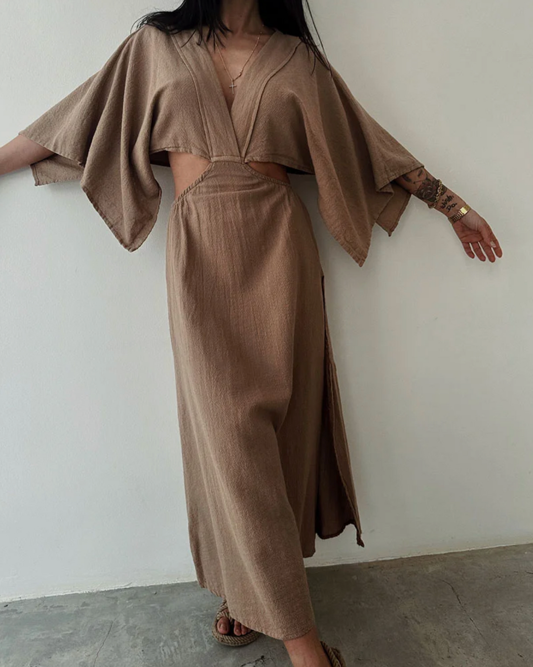 Annaliese™ – Luftiges Maxi-Kleid Braun