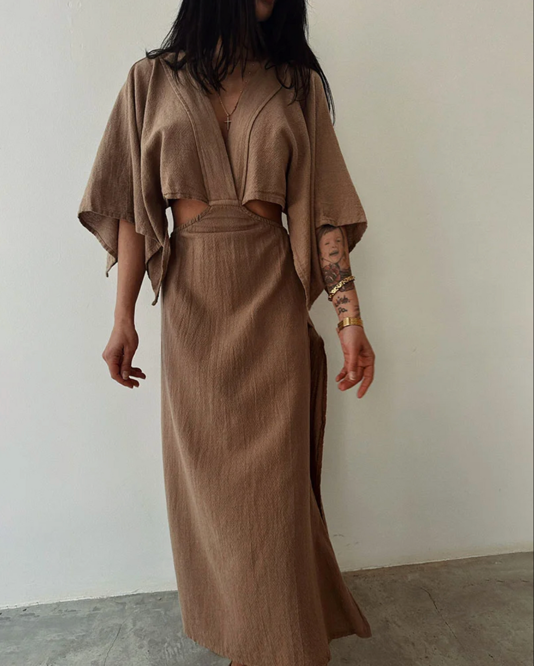 Annaliese™ – Luftiges Maxi-Kleid Braun