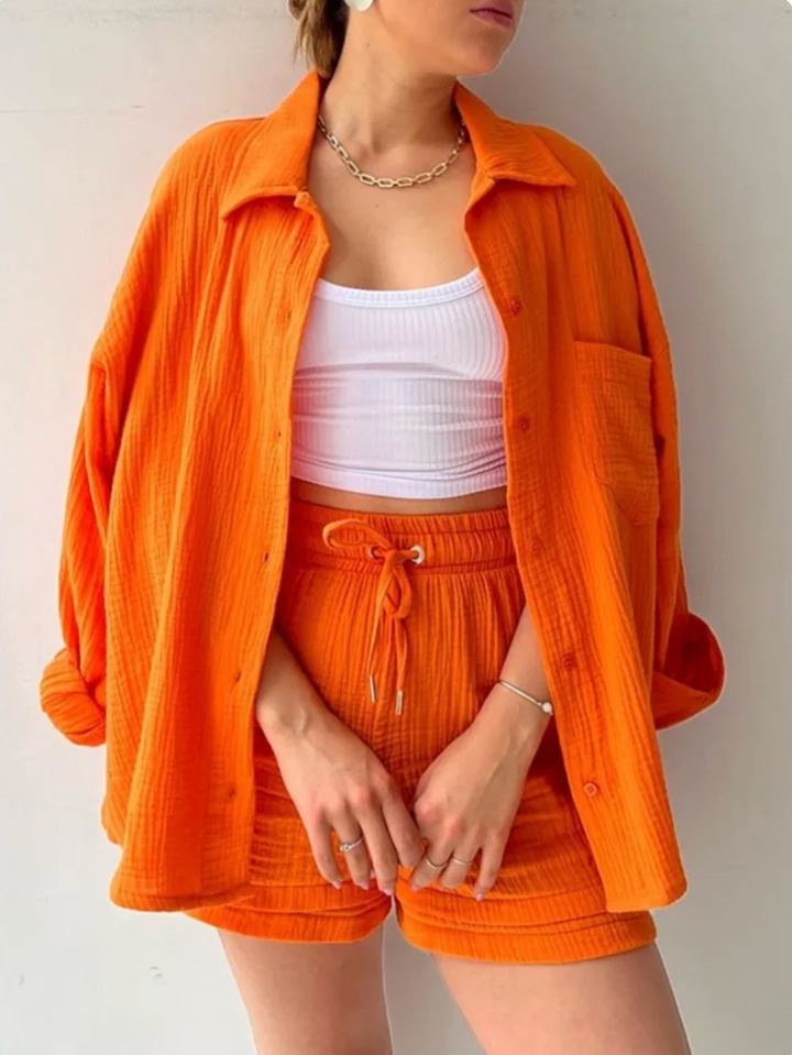 Maria Musselin - Sommer Set aus Hemd und Shorts