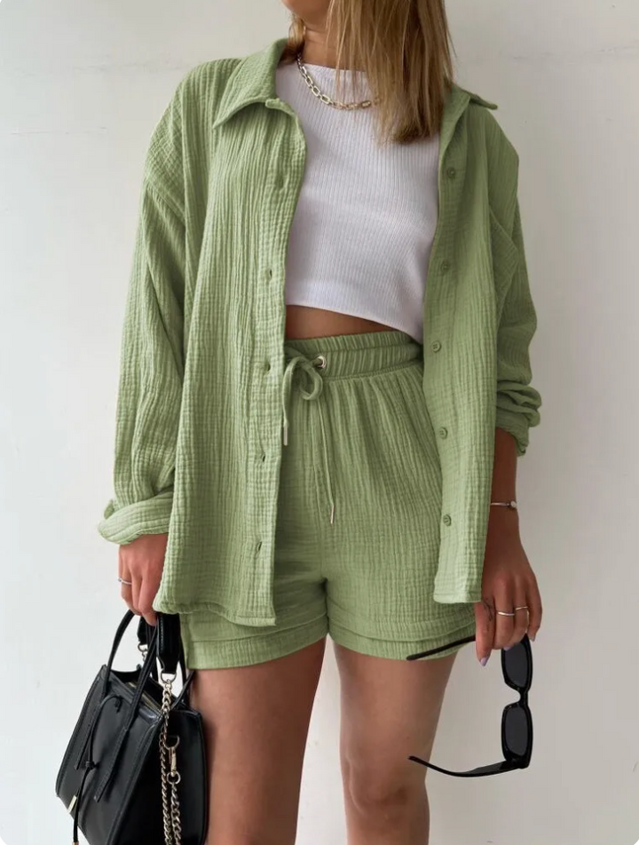Maria Musselin - Sommer Set aus Hemd und Shorts