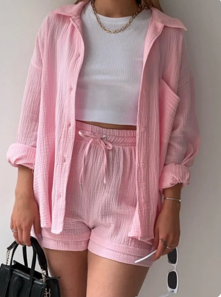Maria Musselin - Sommer Set aus Hemd und Shorts