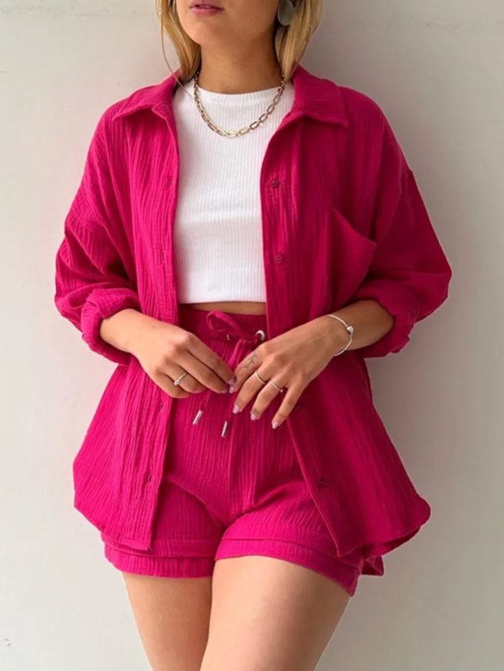 Maria Musselin - Sommer Set aus Hemd und Shorts