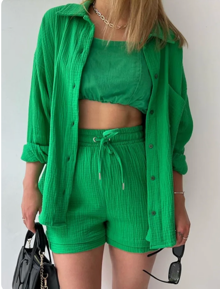 Maria Musselin - Sommer Set aus Hemd und Shorts
