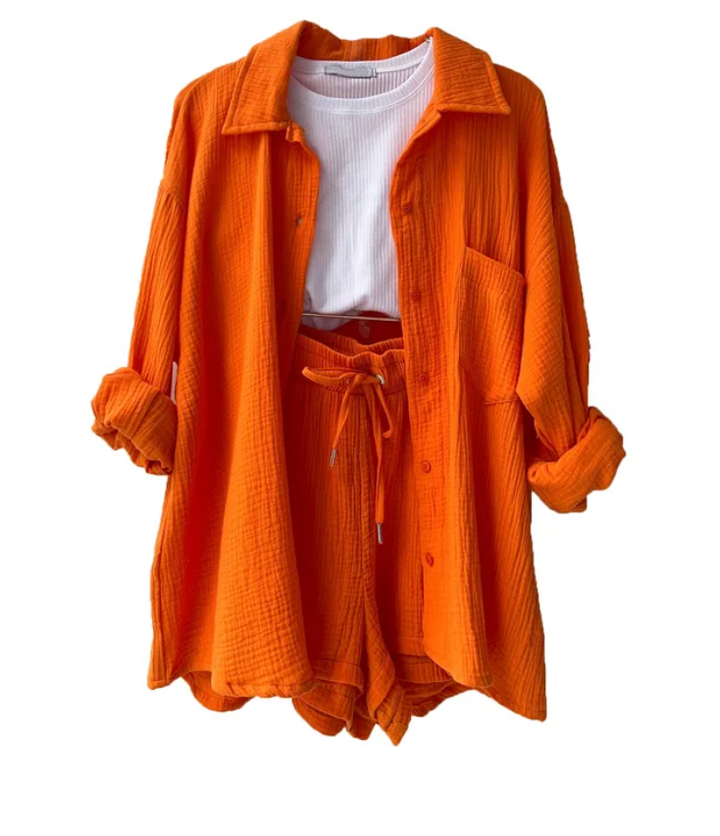 Maria Musselin - Sommer Set aus Hemd und Shorts