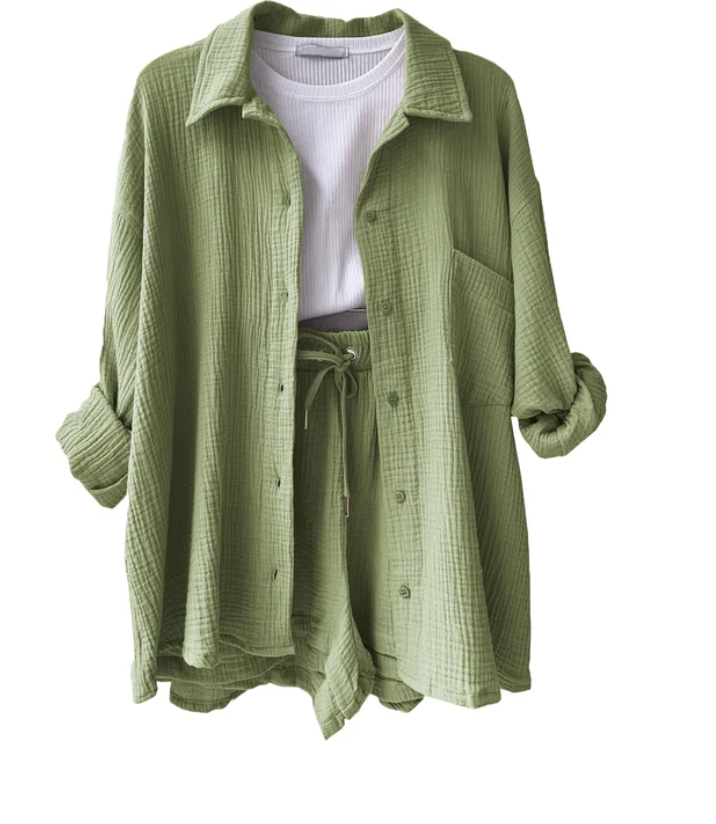 Maria Musselin - Sommer Set aus Hemd und Shorts