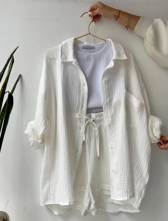 Maria Musselin - Sommer Set aus Hemd und Shorts