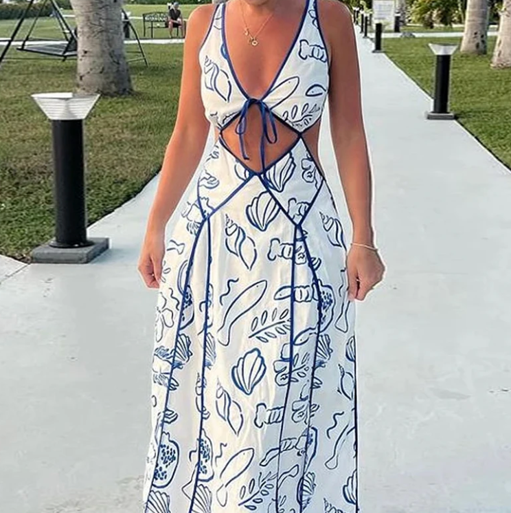 Santoni - Maxikleid mit Print