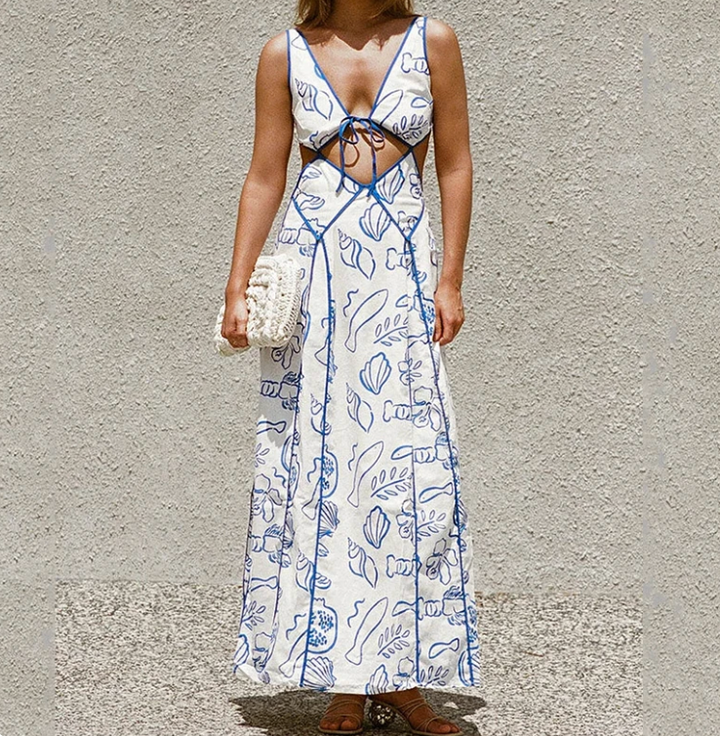 Santoni - Maxikleid mit Print