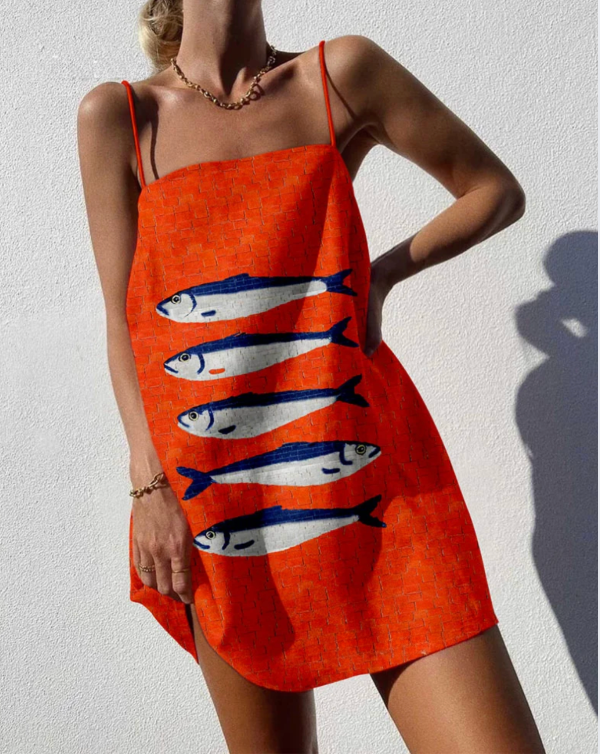 Orange Sardinien Print - Kleid