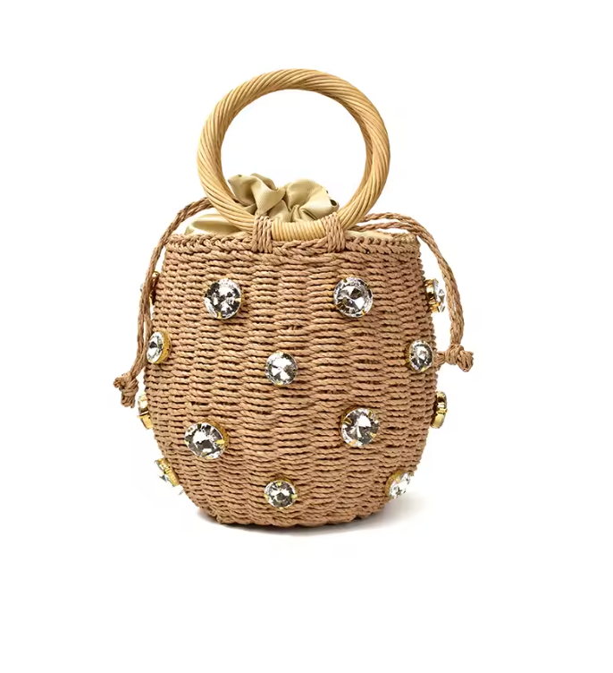 1 Tasche aus Strohgeflecht
