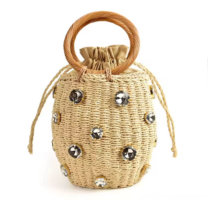 1 Tasche aus Strohgeflecht