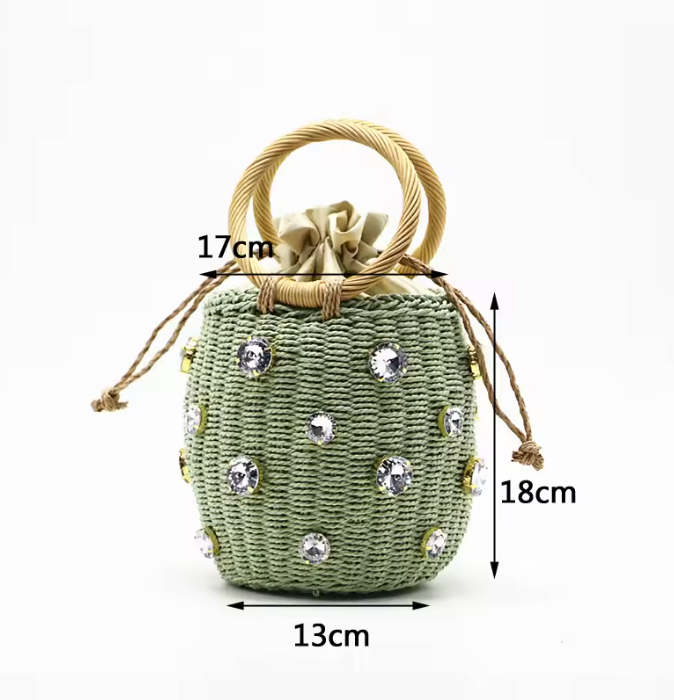 1 Tasche aus Strohgeflecht