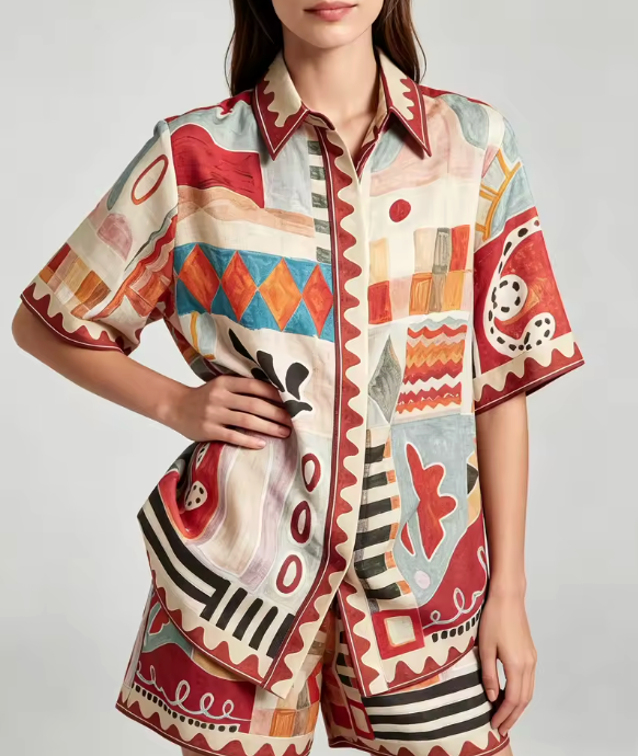 1  Calista Print Zweiteiler