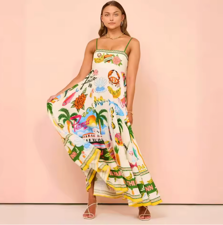 Amilia Print Maxikleid