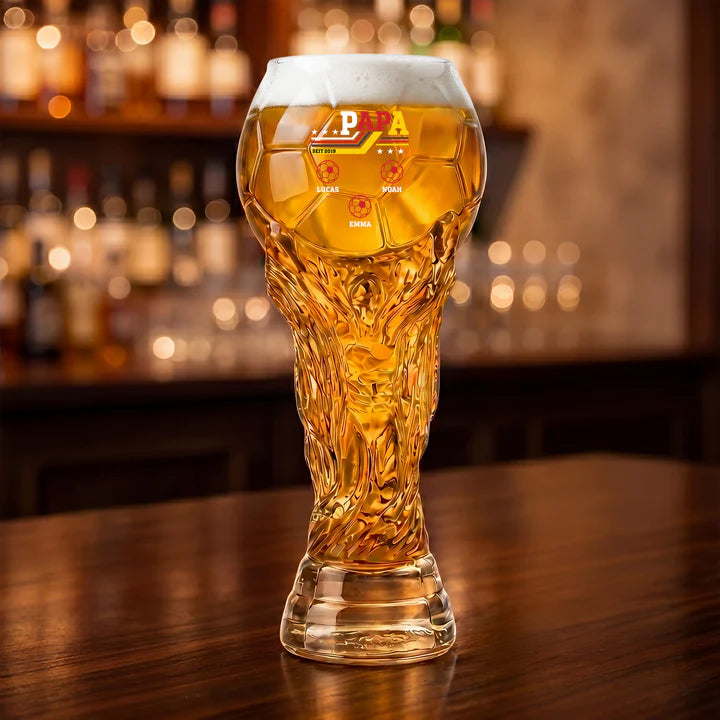 Papas Dreamteam Fußball - Personalisiertes Bierglas