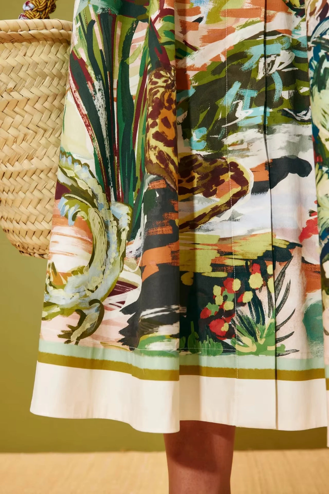 1 Maria Palm Print Maxikleid