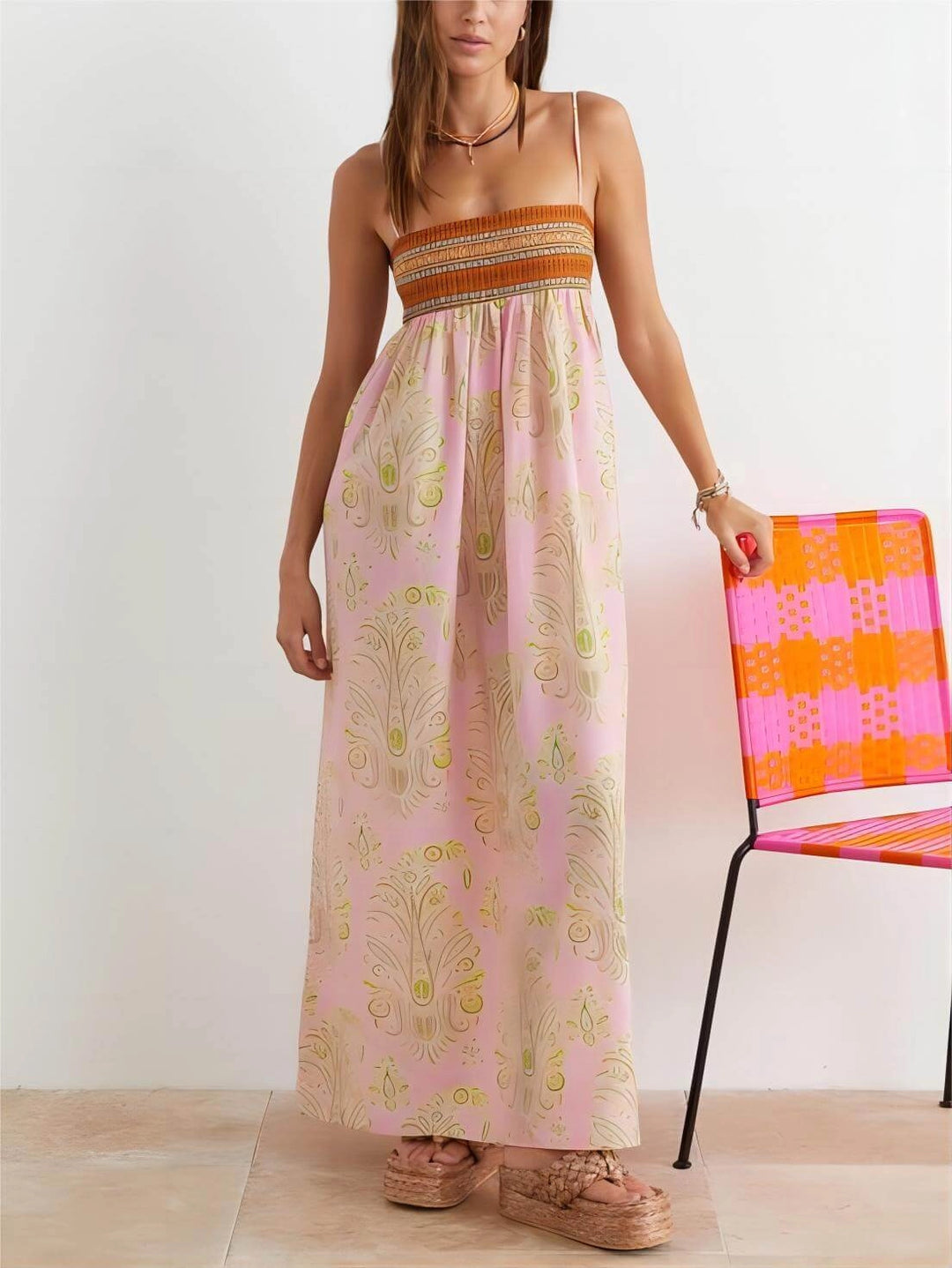 Amélie Hellrosa Maxikleid