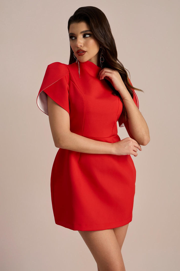 Adela Cut-Out Bowknot Minikleid Detailansicht Schleife - KYMA