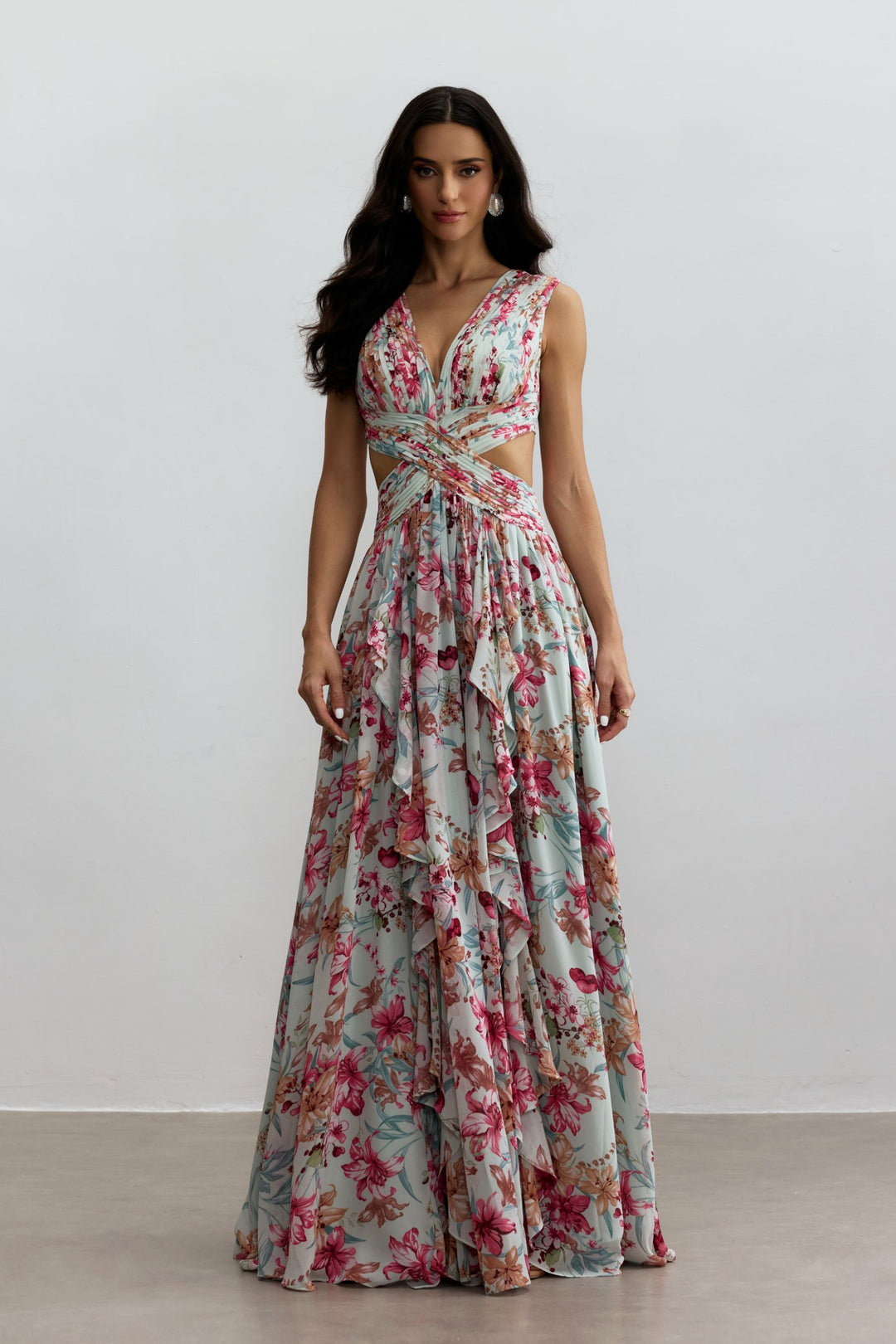 Detailansicht des Korsett-Oberteils vom Anila Maxikleid - KYMA