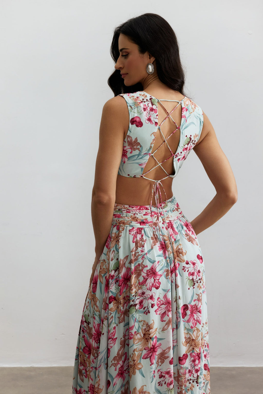 Stoffdetail des Anila Maxikleids - KYMA