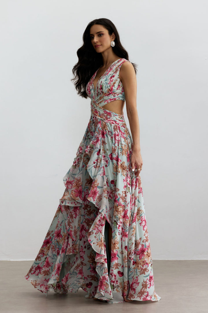 Anila Maxikleid mit Seitenschlitz - KYMA