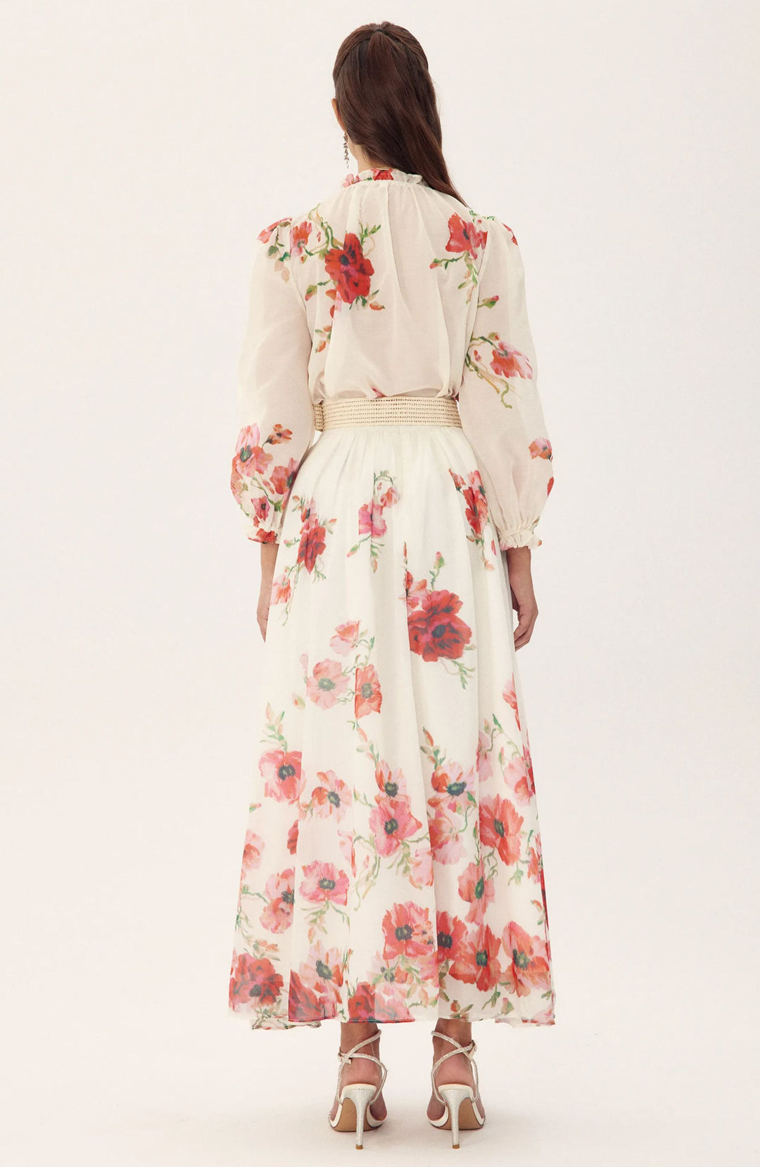 Anne Geblümtes Maxikleid mit Gürtel und Gürtelbund - KYMA