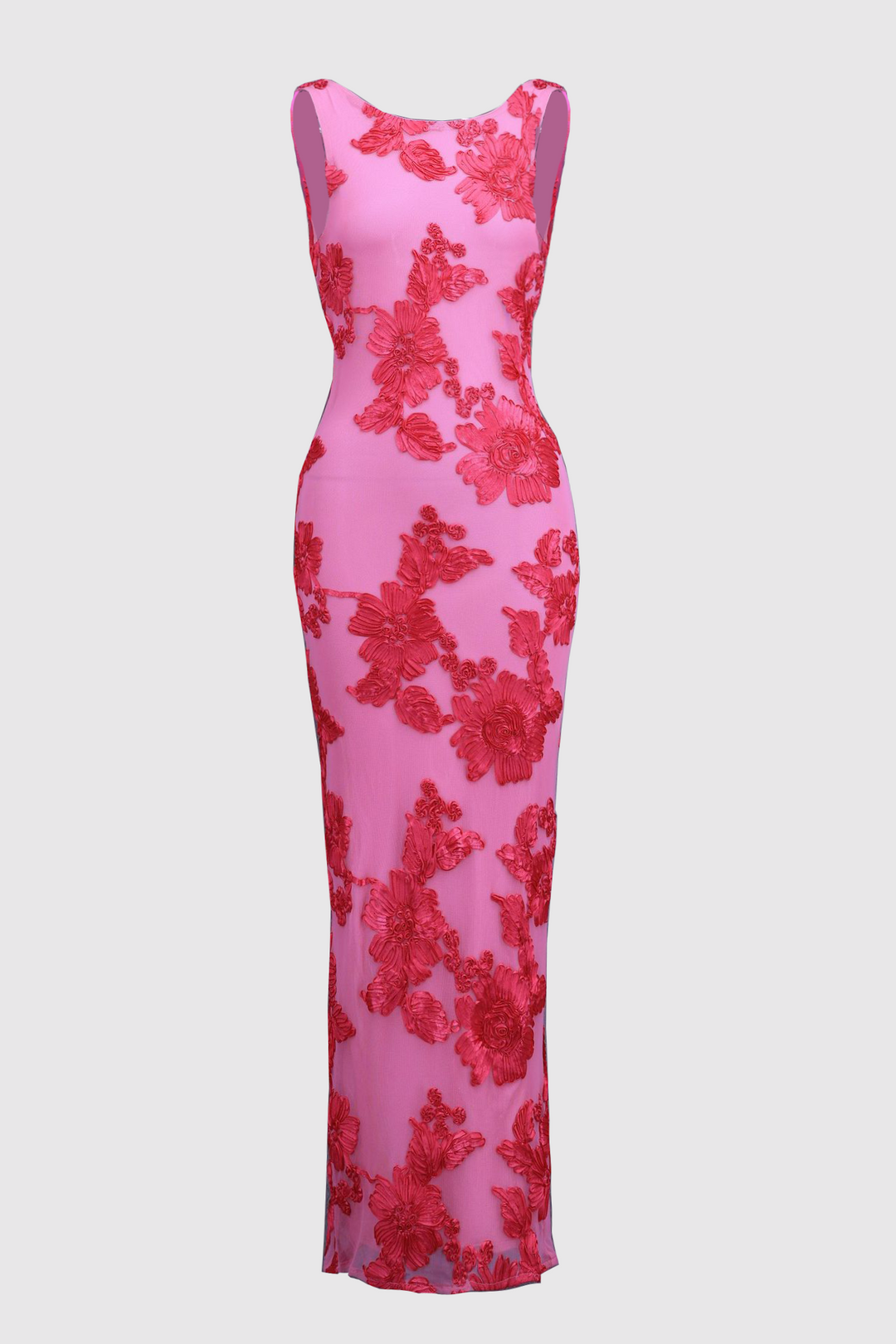 Close-up des Musters am Barbara Maxikleid – KYMA