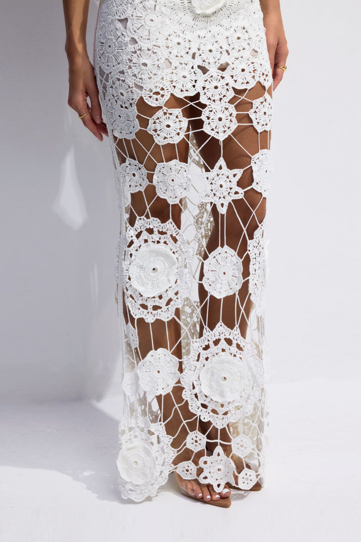 Camille Halterneck Cut-out Strickmaxikleid Detail