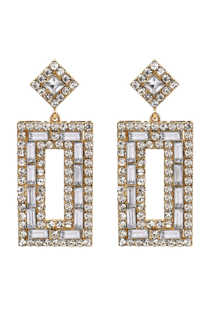 Diamante Retro Hängeohrringe mit Strass - KYMA