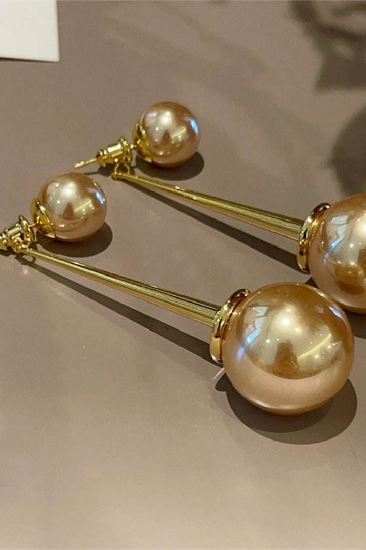 Doppelperlen-Hängeohrringe elegant – KYMA