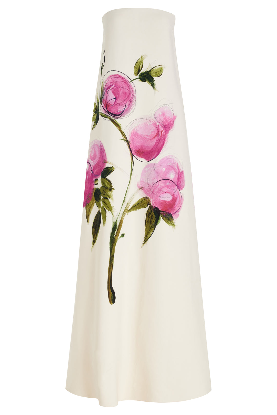 Dorothy trägerloses Satin-Maxikleid mit Blumenprint – KYMA